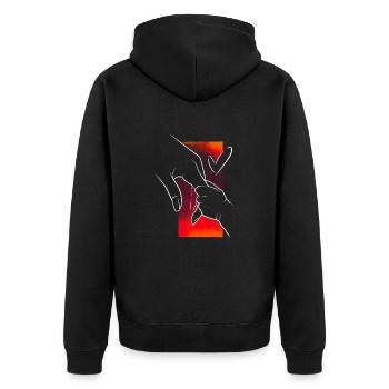 L'amour d'une mère, cadeau pour la meilleure maman - Veste à capuche bio Premium Unisexe - noir - Dos - Nico (187cm)