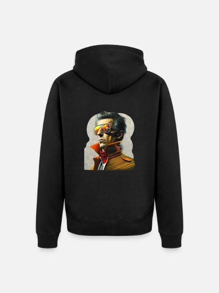 Retro Flash No39 - Unisex Premium Bio Zip Hoodie - Schwarz
