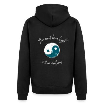 Yin Yang vous ne pouvez pas avoir de lumière sans obscurité - Veste à capuche bio Premium Unisexe - noir - Dos - Nico (187cm)