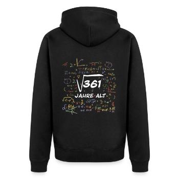Mathe - Geburtstag - 19 Jahre - Unisex Premium Bio Zip Hoodie - Schwarz - Hinten - Nico (187cm)