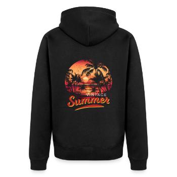 Rétro Vintage Summer Sunset Beach - Veste à capuche bio Premium Unisexe - noir - Dos - Nico (187cm)
