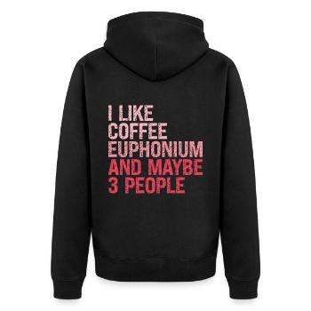 Euphonium Euphonist Girl Mama Sprüche lustig Pink - Unisex Premium Bio Zip Hoodie - Schwarz - Hinten - Nico (187cm)