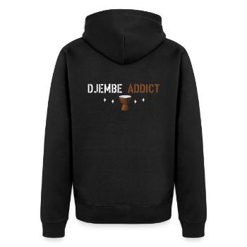 Djembe addict - Unisex Premium Organic Zip Hoodie - black - Back - Nico (187cm)