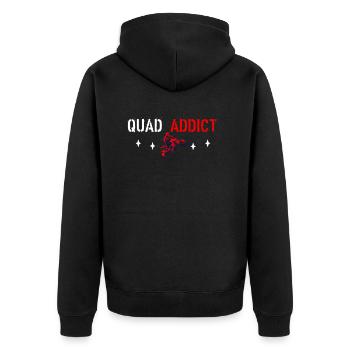 Quad addict - Unisex Premium Organic Zip Hoodie - black - Back - Nico (187cm)