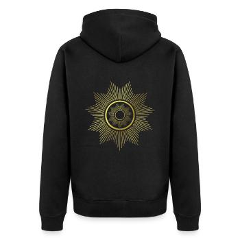 Rayons - Graphisme - Design graphique - Géométrie - Veste à capuche bio Premium Unisexe - noir - Dos - Nico (187cm)