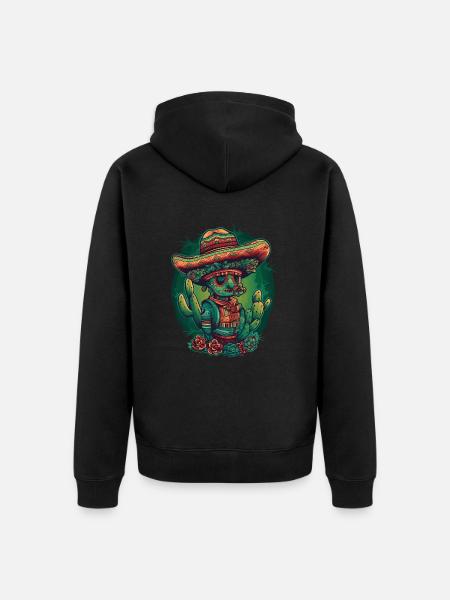 Crazy Cactus Figurine Western - Unisex Premium Organic Zip Hoodie - black