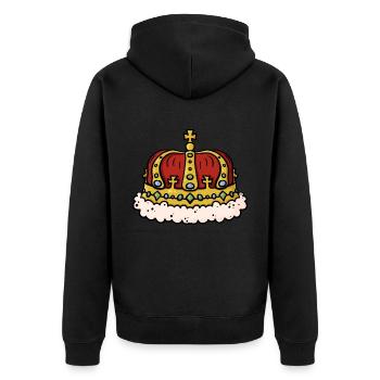 Krone König Königin - Geschenkidee Königskrone - Unisex Premium Bio Zip Hoodie - Schwarz - Hinten - Nico (187cm)