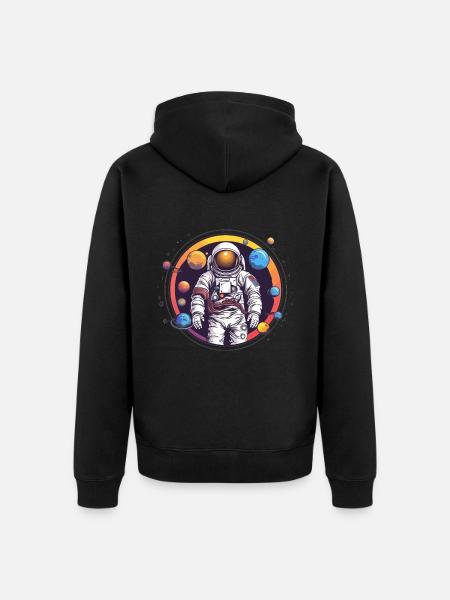 Astronaut in space - Unisex Premium Organic Zip Hoodie - black