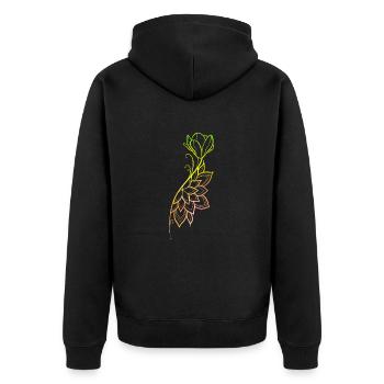 Mandala floral line art - Veste à capuche bio Premium Unisexe - noir - Dos - Nico (187cm)