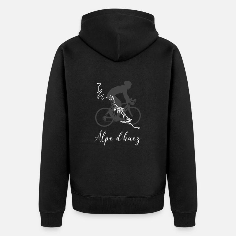 Alpe D'huez cycliste - Veste à capuche bio Premium Unisexe - noir