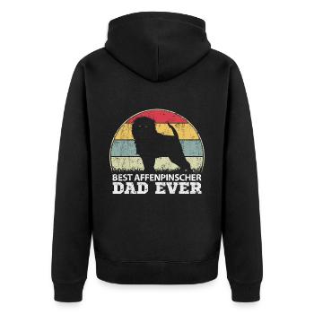 Affenpinscher Papa Maître Chien Papa Papa Papa Vintage - Veste à capuche bio Premium Unisexe - noir - Dos - Nico (187cm)