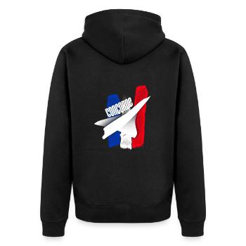 Concorde airliner made in FRA. - Unisex Premium Organic Zip Hoodie - black - Back - Nico (187cm)
