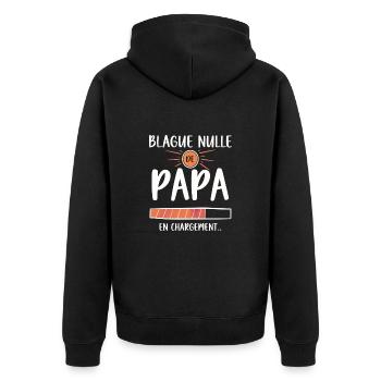 Blague nulle de papa en chargement .. cadeau papa - Veste à capuche bio Premium Unisexe - noir - Dos - Nico (187cm)