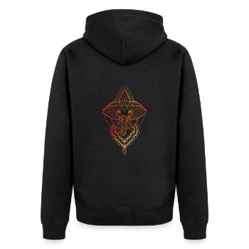 Ganesh symmetrical design line art colorful - Unisex Premium Organic Zip Hoodie - black - Back - Nico (187cm)