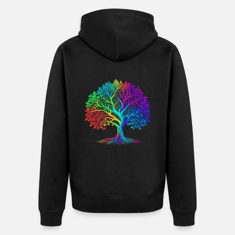 Arbre de vie Lebensbaum Yggdrasil - Veste à capuche bio Premium Unisexe - noir