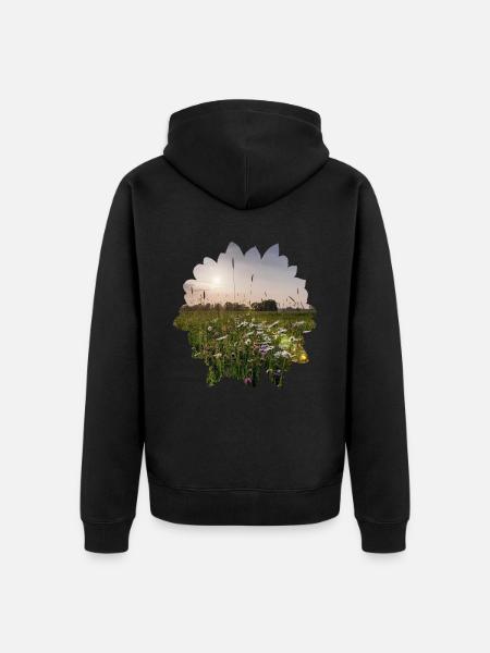 Paysage fleuri - Veste à capuche bio Premium Unisexe - noir