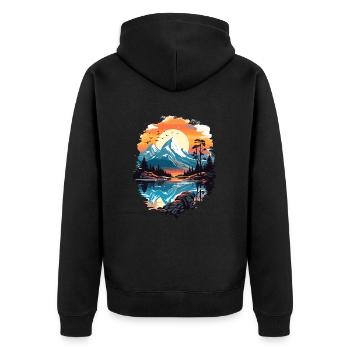 Nature Montagne Panorama - Veste à capuche bio Premium Unisexe - noir - Dos - Nico (187cm)