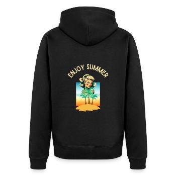 ENJOY SUMMER - Veste à capuche bio Premium Unisexe - noir - Dos - Nico (187cm)