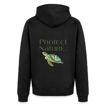 Protect Nature - Protect Nature - Turtle - Unisex Premium Organic Zip Hoodie - black - Back - Nico (187cm)