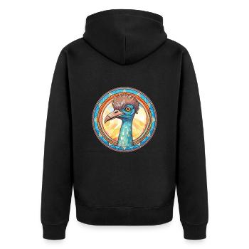 Emu Aquarelle colorée Animal Animal Illustration - Veste à capuche bio Premium Unisexe - noir - Dos - Nico (187cm)
