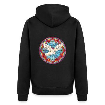 Dove Aquarelle colorée Animal Animal Illustration - Veste à capuche bio Premium Unisexe - noir - Dos - Nico (187cm)