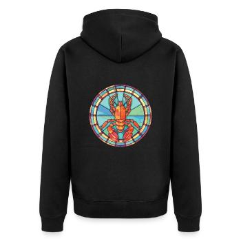 Homard Aquarelle colorée Illustration d’animaux - Veste à capuche bio Premium Unisexe - noir - Dos - Nico (187cm)