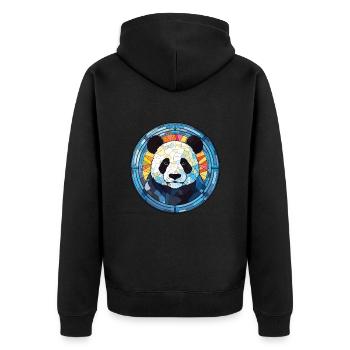 Penguin Colorful Watercolor Animal Illustration - Unisex Premium Organic Zip Hoodie - black - Back - Nico (187cm)