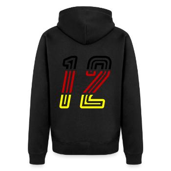 12 Symbole numérique Allemagne - Veste à capuche bio Premium Unisexe - noir - Dos - Nico (187cm)