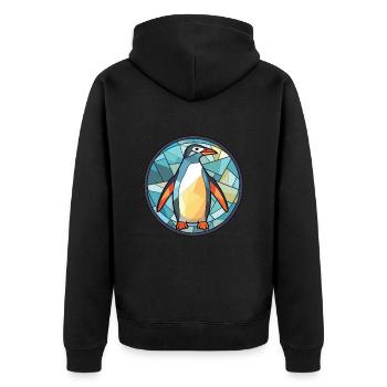 Panda Buntes Aquarell Tier Haustier Illustration - Unisex Premium Bio Zip Hoodie - Schwarz - Hinten - Nico (187cm)