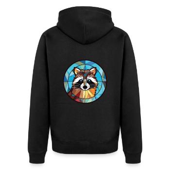 Racoon Colorful Aquarelle Animal Animal Illustration - Veste à capuche bio Premium Unisexe - noir - Dos - Nico (187cm)