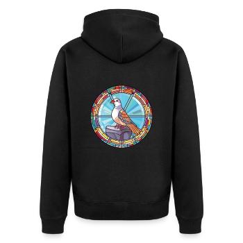 Pigeon Aquarelle colorée Animal Animal Illustration - Veste à capuche bio Premium Unisexe - noir - Dos - Nico (187cm)