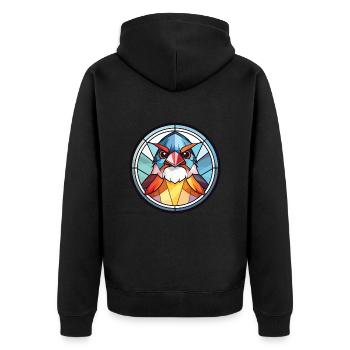 Sparrow Colorful Watercolor Animal Illustration - Unisex Premium Organic Zip Hoodie - black - Back - Nico (187cm)