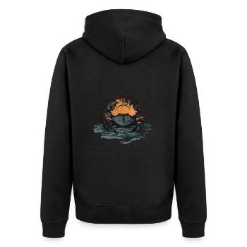 Crabe bleu, crabe au style rétro - Veste à capuche bio Premium Unisexe - noir - Dos - Nico (187cm)