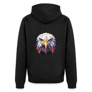 Eagle Colorful Watercolor Animal Pet Illustration - Unisex Premium Organic Zip Hoodie - black - Back - Nico (187cm)