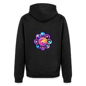 Atom Physics Nerd Atomic Model - Veste à capuche bio Premium Unisexe - noir - Dos - Nico (187cm)