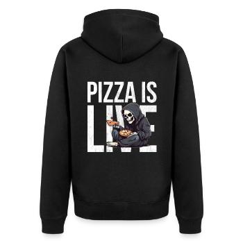 La pizza, c’est la vie - Grim Reaper Pizza - Veste à capuche bio Premium Unisexe - noir - Dos - Nico (187cm)