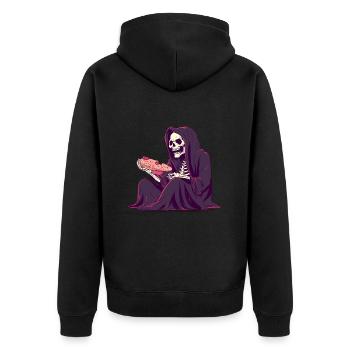 La pizza, c’est la vie - Grim Reaper Pizza - Veste à capuche bio Premium Unisexe - noir - Dos - Nico (187cm)