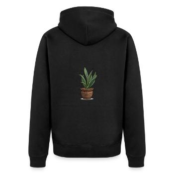 Sansevieria plant houseplant - Unisex Premium Organic Zip Hoodie - black - Back - Nico (187cm)