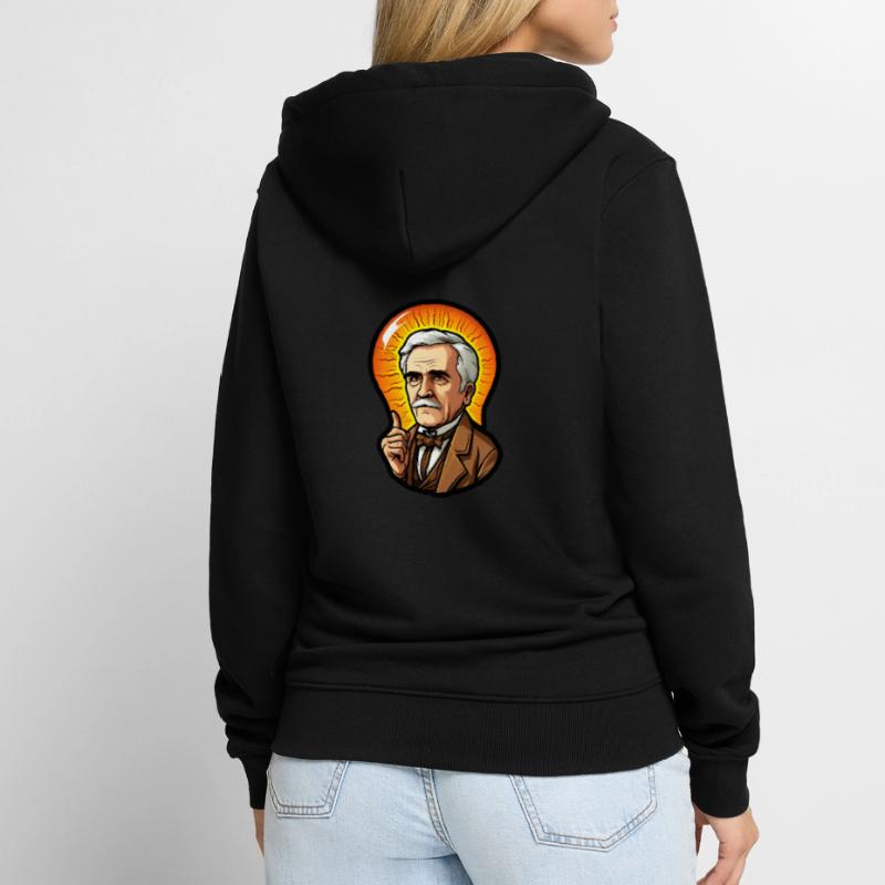 Eddison Light Bulb Physics Electrical Engineering Unisex Premium Organic Zip Hoodie