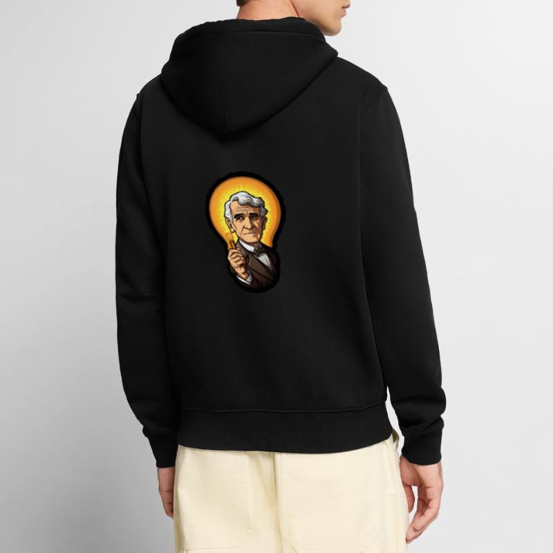 Eddison Light Bulb Physics Electrical Engineering Unisex Premium Organic Zip Hoodie