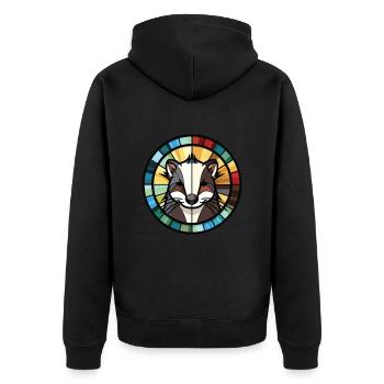 Skunk Aquarelle colorée Animal Animal Illustration - Veste à capuche bio Premium Unisexe - noir - Dos - Nico (187cm)