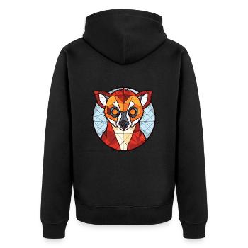 Red Vari Lemur Coloré Aquarelle Animal Cartoon - Veste à capuche bio Premium Unisexe - noir - Dos - Nico (187cm)