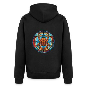 Skorpion Bunte Aquarell-Tierillustration - Unisex Premium Bio Zip Hoodie - Schwarz - Hinten - Nico (187cm)