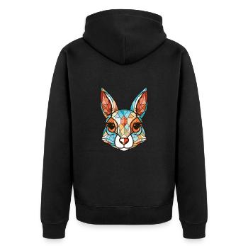 Squirrel Colorful Watercolor Animal Illustration - Unisex Premium Organic Zip Hoodie - black - Back - Nico (187cm)