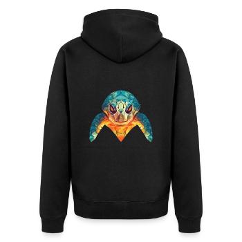 Sea Turtle Colorful Watercolor Animal Illustration - Unisex Premium Organic Zip Hoodie - black - Back - Nico (187cm)