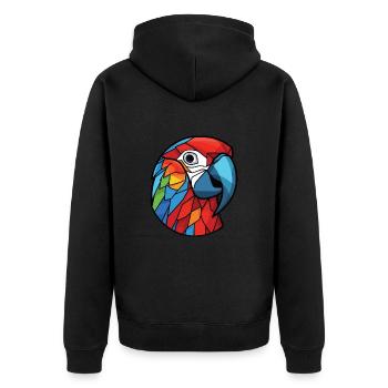 Perroquet Ara Aquarelle Coloré Animal Dessin animé - Veste à capuche bio Premium Unisexe - noir - Dos - Nico (187cm)