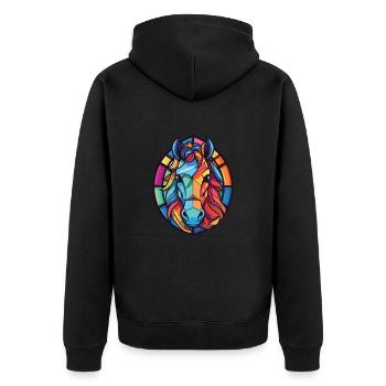 poney coloré aquarelle animal animal illustration - Veste à capuche bio Premium Unisexe - noir - Dos - Nico (187cm)