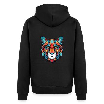 Jungle Cat Aquarelle colorée Illustration d’animaux - Veste à capuche bio Premium Unisexe - noir - Dos - Nico (187cm)