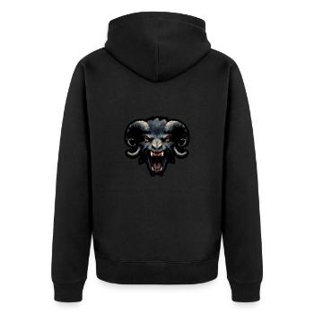 Chèvre chèvre chèvre effrayante - Veste à capuche bio Premium Unisexe - noir - Dos - Nico (187cm)