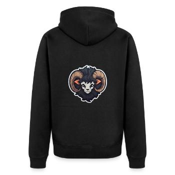 Chèvre chèvre chèvre effrayante - Veste à capuche bio Premium Unisexe - noir - Dos - Nico (187cm)